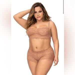 Mapale Two Piece Taupe‎ Lace Lingerie Set